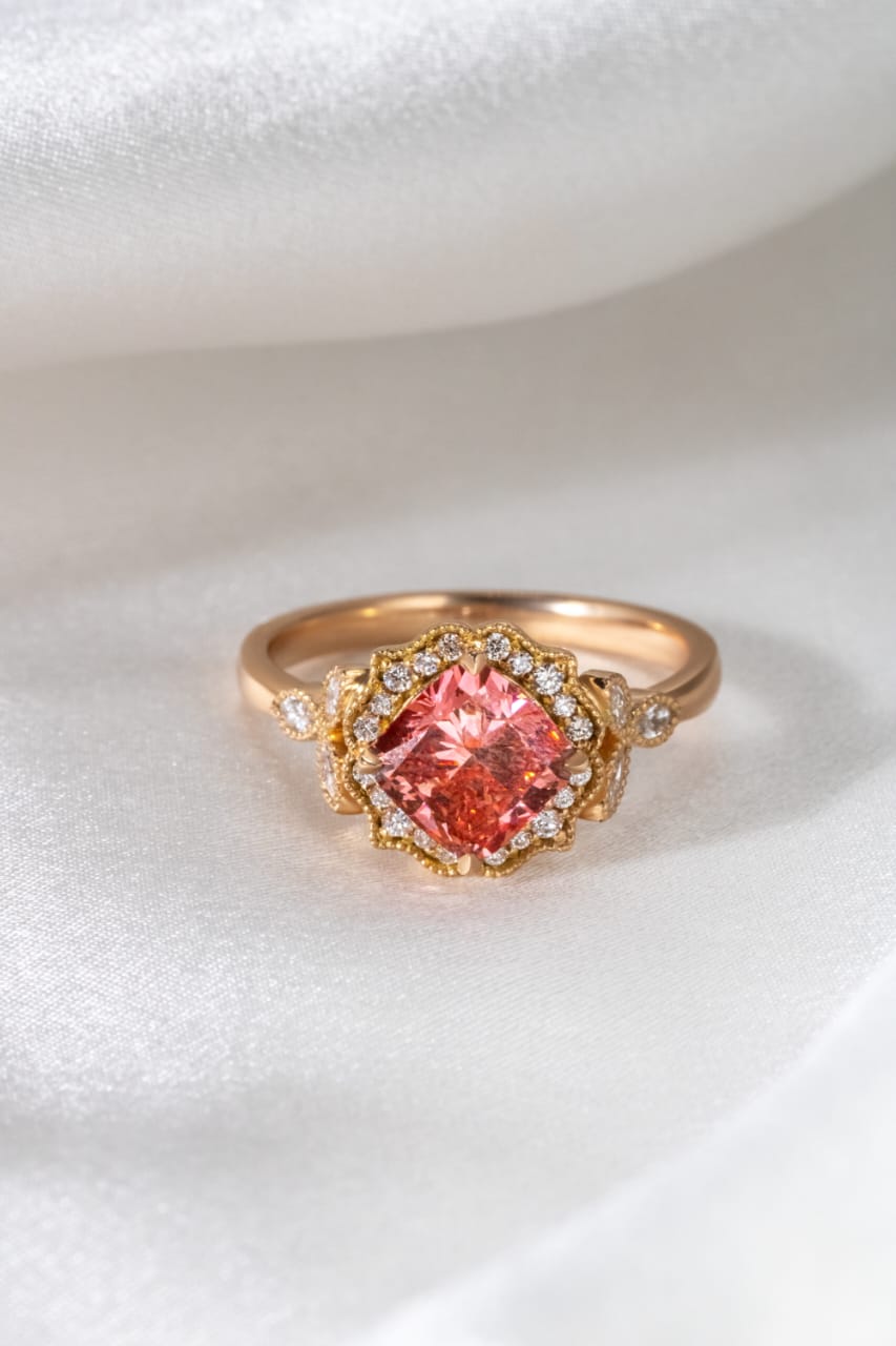 Romantic and Rare: The Heart Diamond Ring Pink