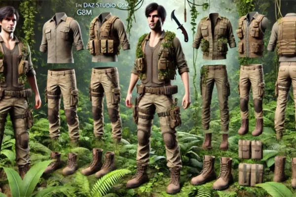 Daz Studio G8m Jungle Clothes – Guide to versatile 3D outfit options